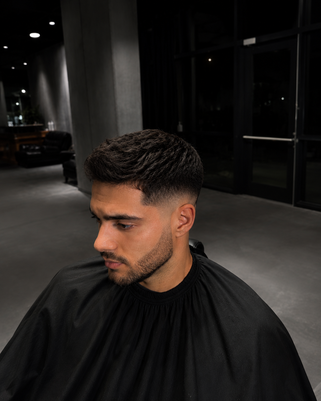 Fresh fade portrait from front angle
